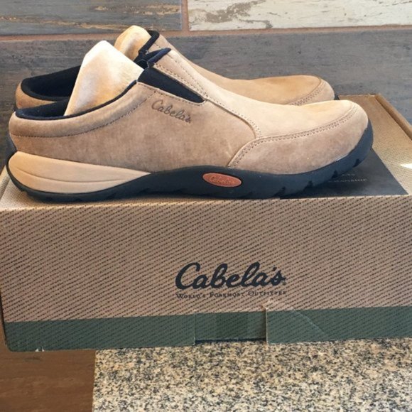 Cabela's Shoes Final Reduction Cabelas Womens Taupe Tan Suede Slide Slip On Shoes New Poshmark